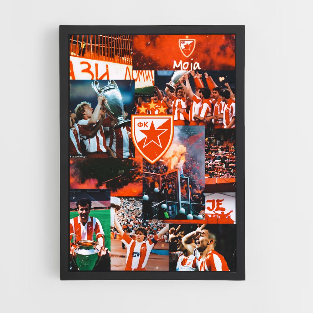 Poster Étoile Rouge en Action – affiche Basketball (vue 2)